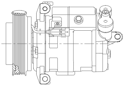 Компрессор кондиционера для автомобилей Cruze (09-)/Aveo T300 (11-) 1.6i/1.8i