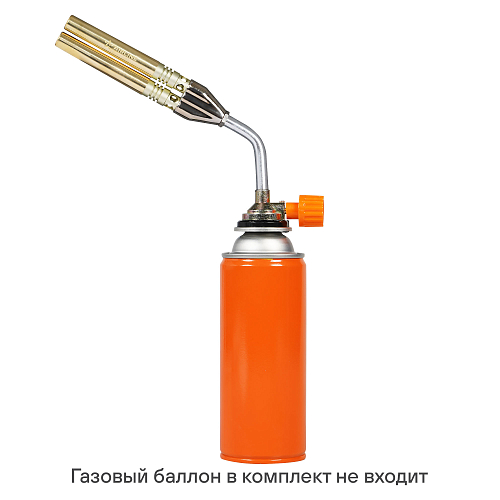 Горелка газовая на цанговый баллон, ручн.поджиг, 2 сопла D12*102 мм, металл