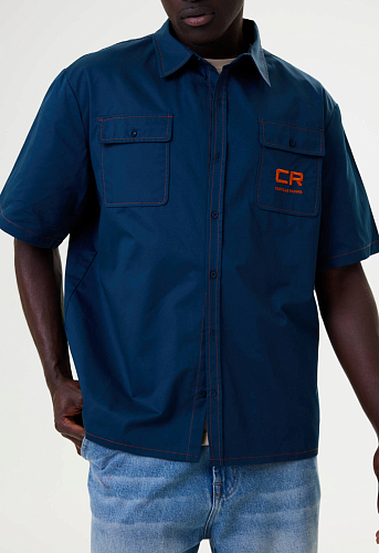 Рубашка синяя