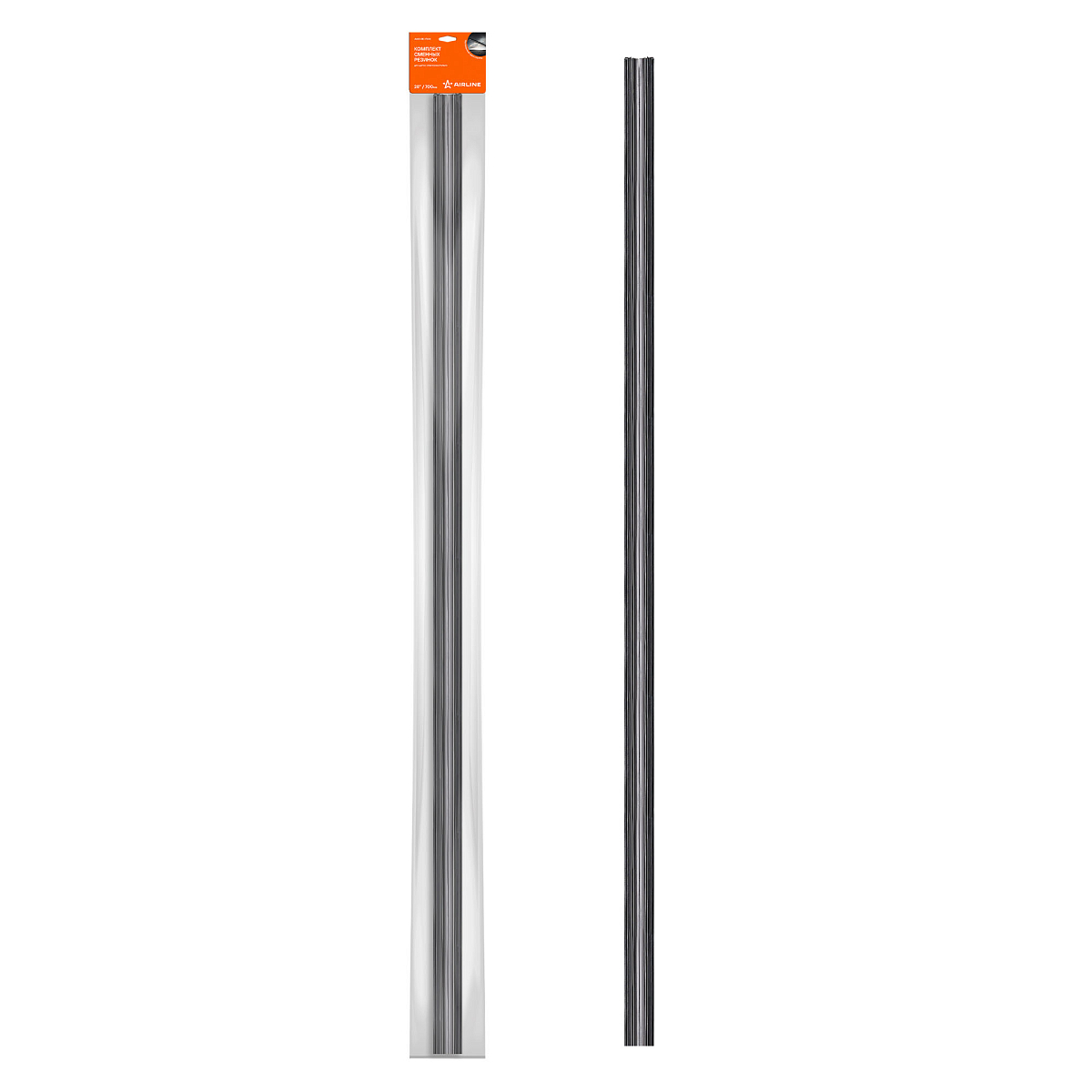 Резинки стеклоочистителя 700х6мм (28") 2 шт. в пакете с навершием