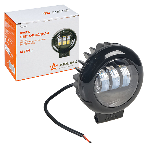 Фара светодиодная круглая, дальний свет, четкая СТГ, 27Вт, 115х145х65мм, 12/24В, PLUS