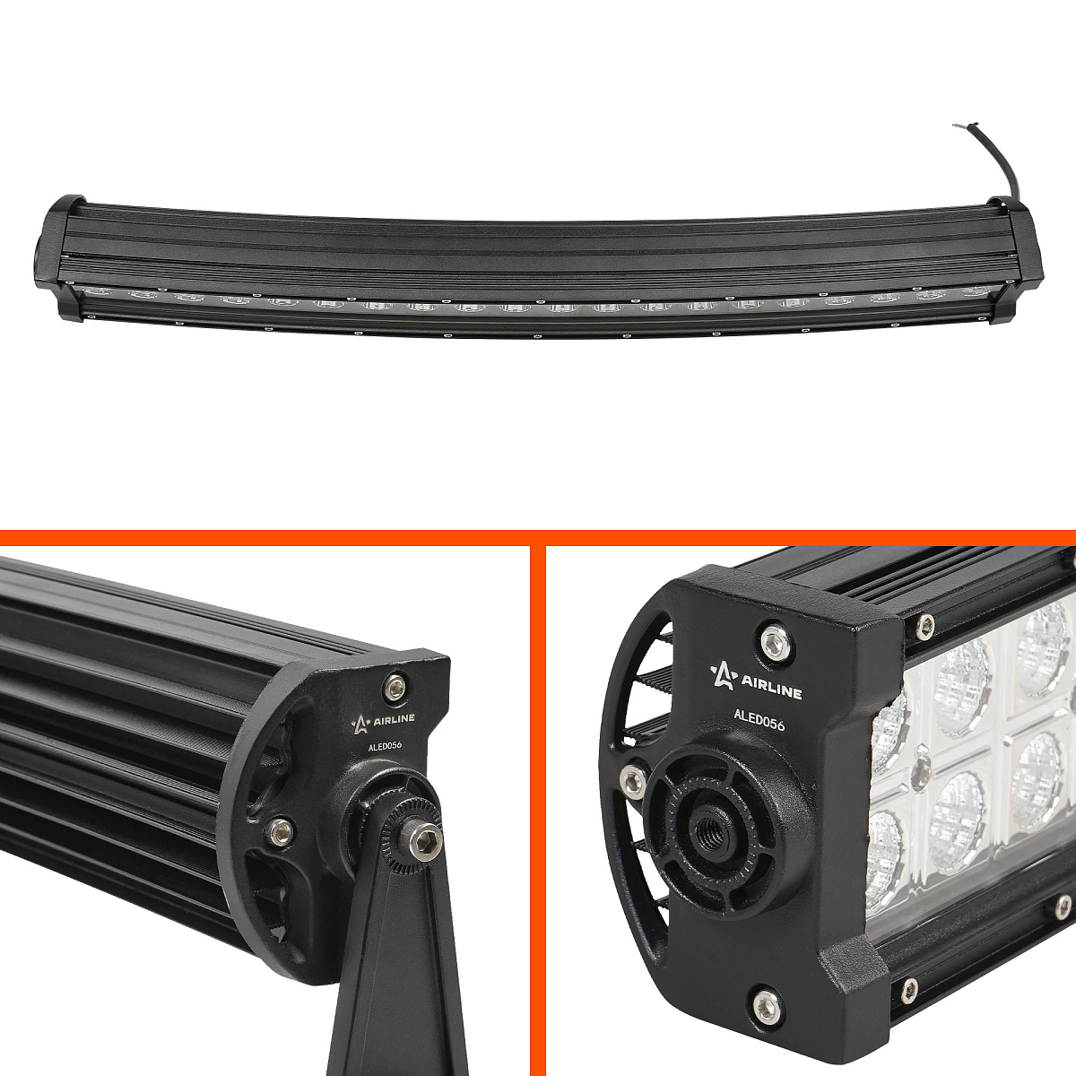 Фара (балка) светодиодная двухрядная изогн., 40LED, комбинированный свет, 120Вт, 555х78х60мм, 12/24В, PRO