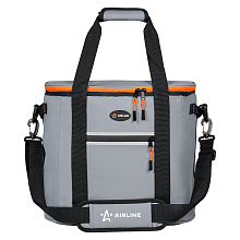 Сумка-холодильник (термосумка)"Пикник", 32л, 37,5*34*26см, водонепр.,серая