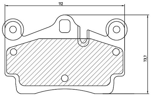 Колодки тормозные дисковые задние (керамические) для автомобилей Volkswagen Touareg (02-) / Audi Q7 (06-) / Porsche Cayenne (02-) 112x73мм (в комплекте с 2-мя датчиками) [серия PRO]