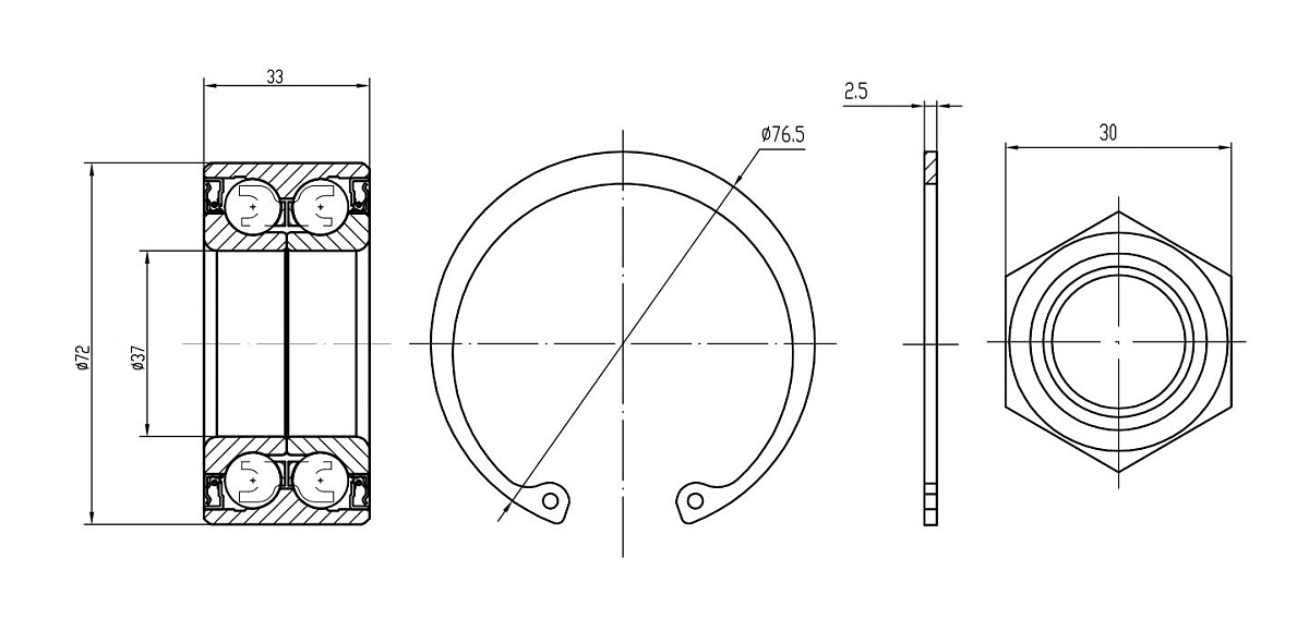 Ремкомплект ступицы передней для автомобиля Peugeot 206 (98-)