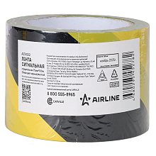 Лента сигнальная оградительная 75мм*100м, 30мкм цвет черный/желтый