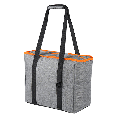 Сумка-холодильник (термосумка)"Пляжная", 27л, 42*33*20см, водонепр.,сер.