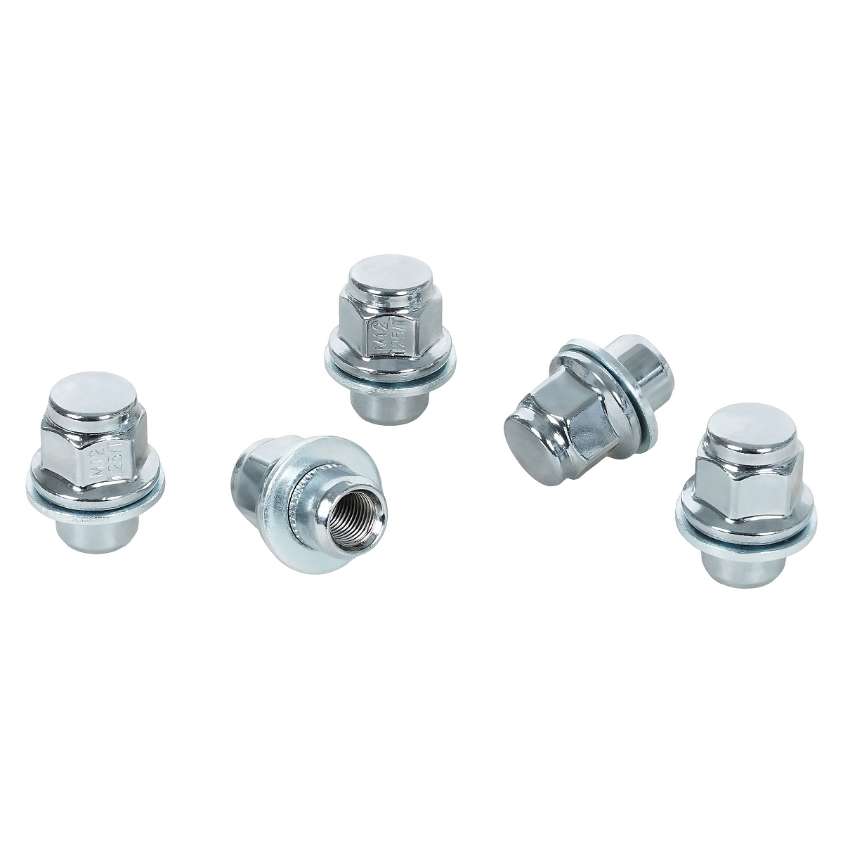 Гайка колесная M12x1,25x37, несъемная шайба, ключ 21, закрытая, хром, 20 шт для а/м Nissan/Infiniti