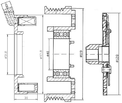 Муфта электромагнитная компрессора кондиционера для автомобилей Chevrolet Lacetti (04-)/Cruze (09-) 1.4i/1.6i
