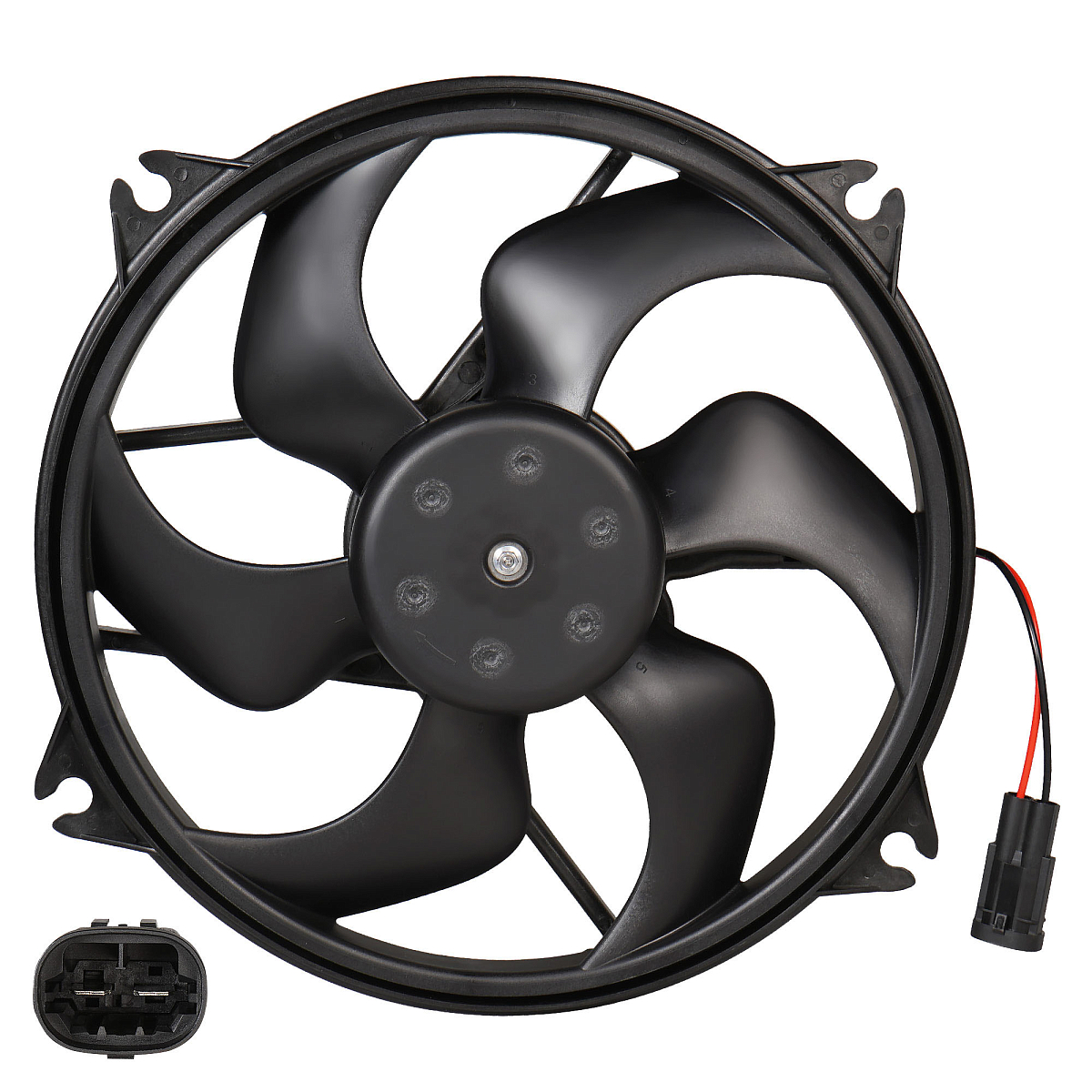 Электровентилятор охлаждения для автомобилей Peugeot 307 (00-)/308 (07-)/Citroen C4 (04-) (с кожухом)