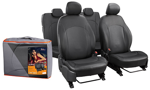 Чехлы для Chevrolet Lacetti (04-)/Daewoo Gentra (13-)"Лима",12 пред., задн.спин. 1/3, экокожа перф., черн.