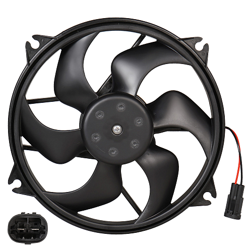 Электровентилятор охлаждения для автомобилей Peugeot 307 (00-)/308 (07-)/Citroen C4 (04-) (с кожухом)