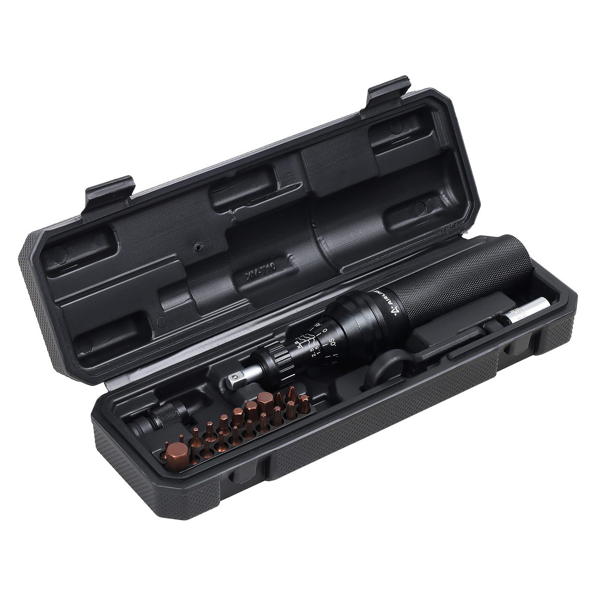 Отвертка динамометрическая 1/4" 1-3Нм, с битами 23 пр. (PH, HEX, TORX), кейс