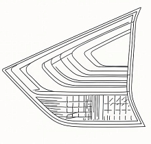 Фонарь задний для автомобилей Nissan X-Trail T32 (13-) дорестайлинг, внутренний, правый