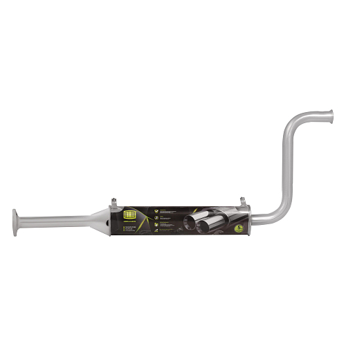 Глушитель для автомобилей Лада 2108 дополнительный (резонатор) под катализатор усиленный фланец (алюминизированная сталь)