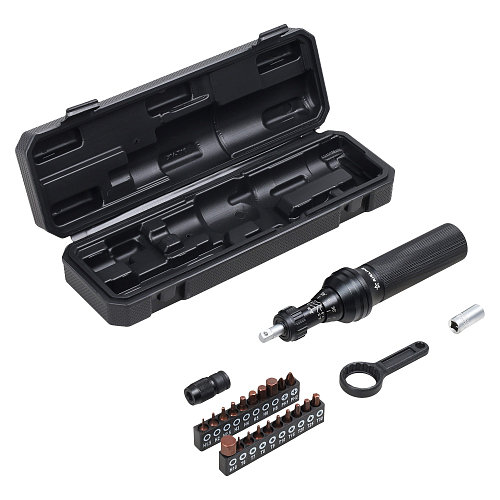 Отвертка динамометрическая 1/4" 1-3Нм, с битами 23 пр. (PH, HEX, TORX), кейс