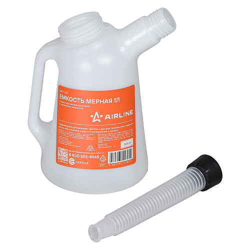Емкость (лейка) мерная 1л пластиковая для масла и технических жидкостей