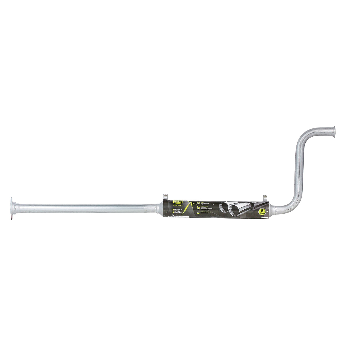 Глушитель для автомобилей Лада 2108 дополнительный (резонатор) без катализатора длинный со стронгером (алюминизированная сталь) T-Sport