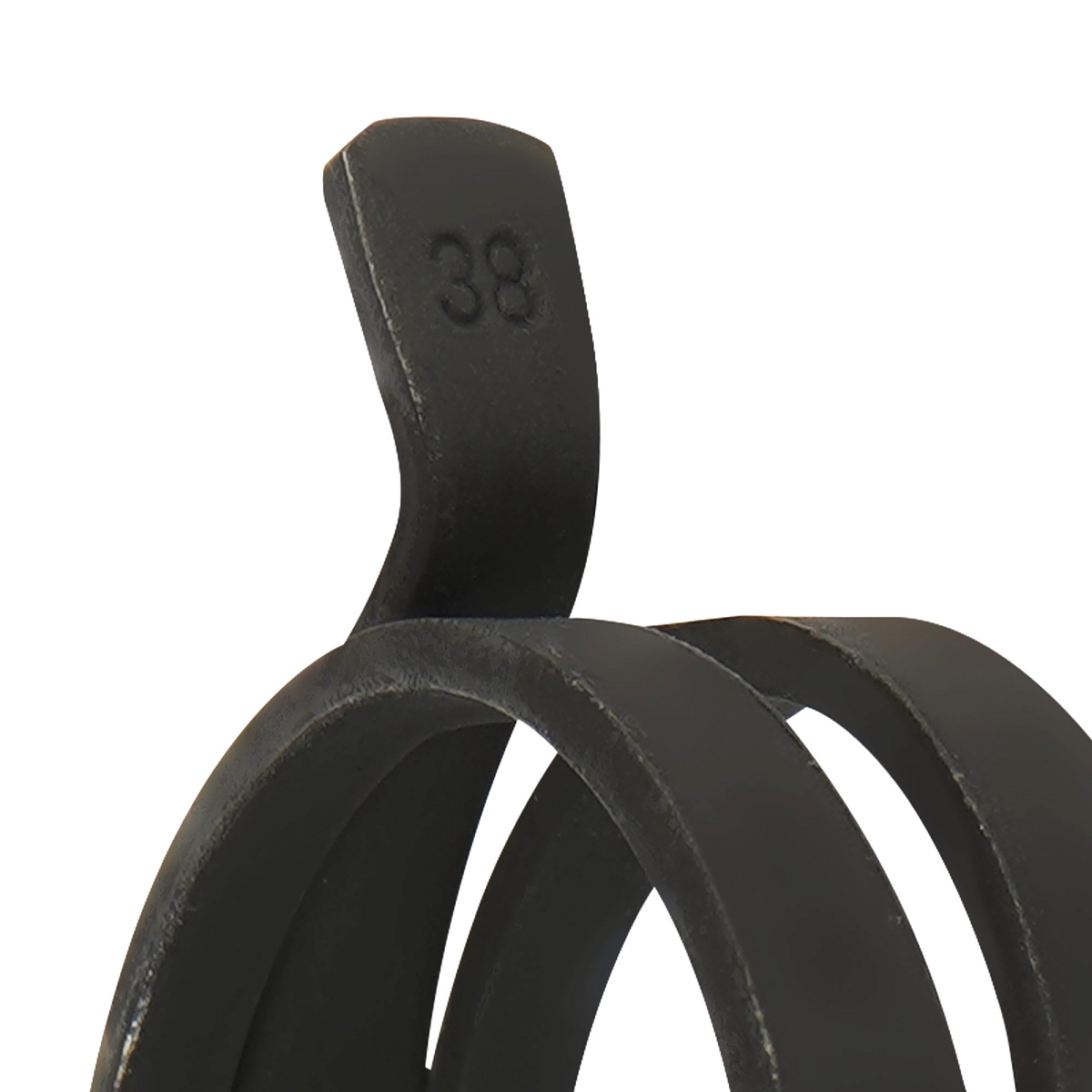 Хомут пружинный 38 (34,5-41,5/12мм), мин.37мм, самозажимной, хром-цинк(dacromet),черный