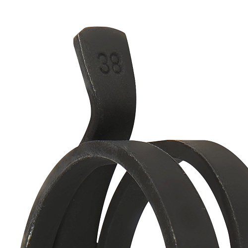 Хомут пружинный 38 (34,5-41,5/12мм), мин.37мм, самозажимной, хром-цинк(dacromet),черный