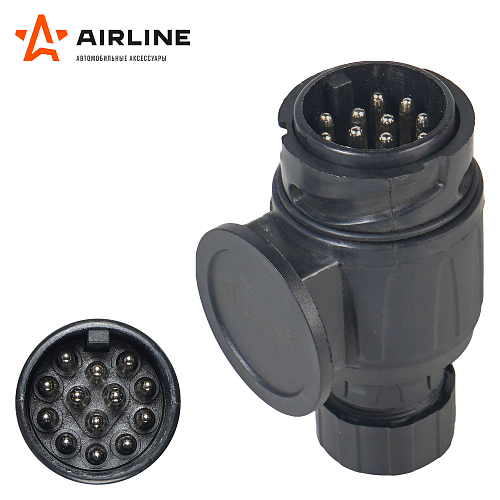 Вилка прицепа 12В 13 контактов ЕВРО пластик (укороченная)