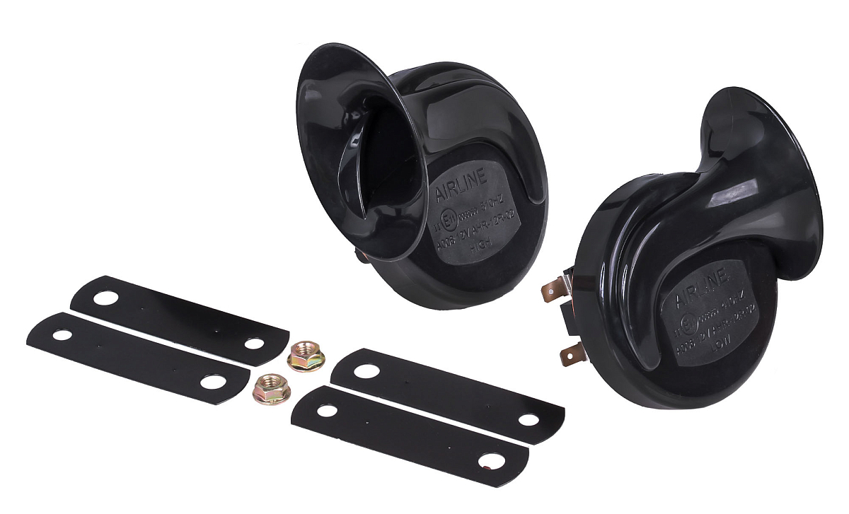 Сигнал звуковой рупорный 90мм 410/510Гц 118дБ 12В LOW/HIGH, кмпл. 2 шт.