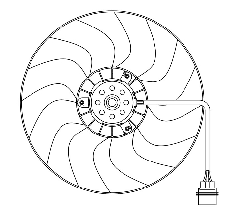 Электровентилятор охлаждения для автомобилей Fabia II (07-) (без кожуха) (тип Gate)