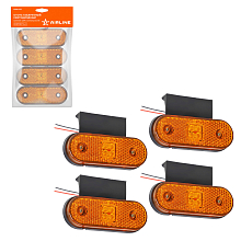 Огонь габаритный светодиодный, 12/24В, оранжевый, съемный кронштейн, комплект 4 шт.