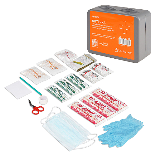 Аптечка автомобильная, новый состав МЗ РФ 260н, соотв.треб. ГАИ, пластиковый футляр