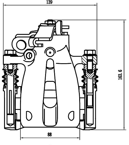 Суппорт тормозной для автомобилей Лада Vesta (15-) задний левый d=34мм (в сборе со скобой)