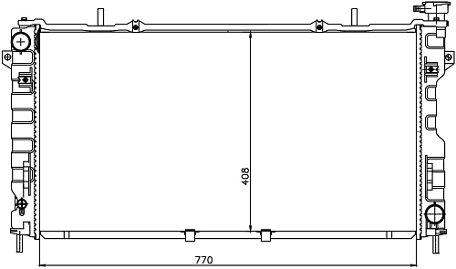 Радиатор охлаждения для автомобилей Caravan (00-)/Voyager (00-) 3.3i/3.8i (c 2005г.)
