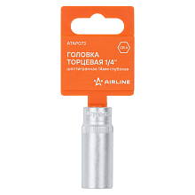 Головка торцевая 1/4"DR шестигранная 14мм, L=50мм пласт.подвес