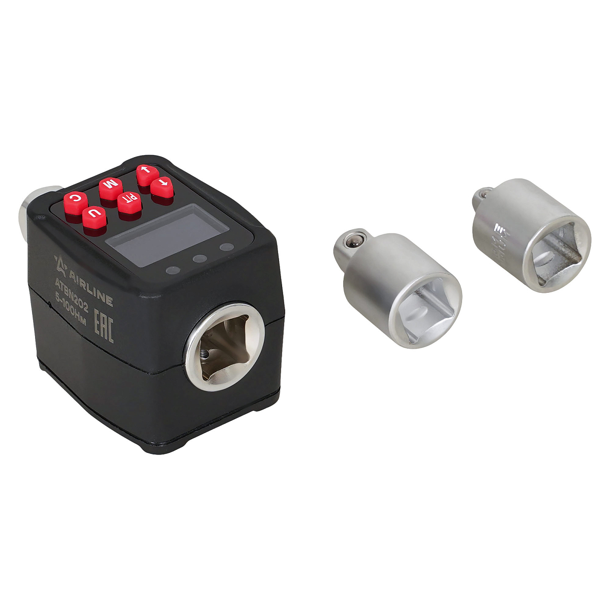 Адаптер динамометрический цифровой 1/2" 5-100Нм, с переходниками (1/4", 3/8"), кейс