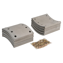 Накладка тормозной колодки для прицепов BPW/SAF (WVA 19283/19284) ремкомплект 4+4 шт. R1 с заклёпками