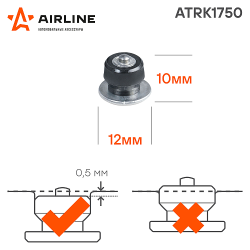Шипы ремонтные 10 мм, 50 шт. в пакете с навершием