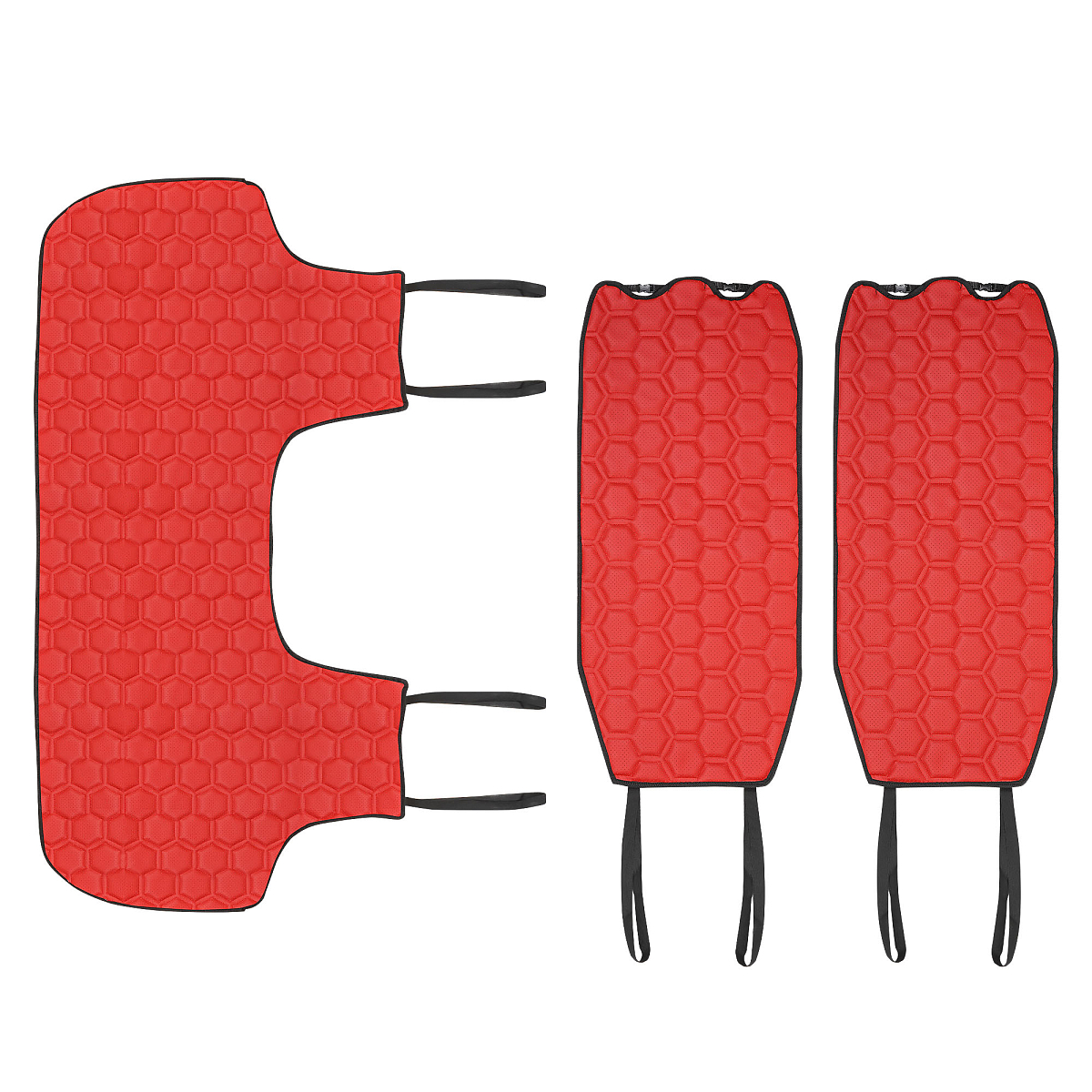 Накидка "Алькантара", задняя (3 предмета), экокожа с перфорацией, красная