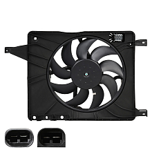 Электровентилятор охлаждения для автомобилей Nissan Qashqai (06-) (с кожухом и резистором)