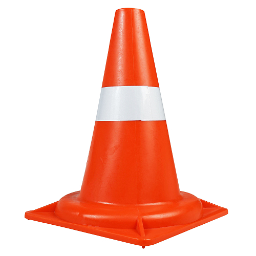 Конус дорожный 320мм, 1 световозвр.полоса, мягкий, оранжевый, МП-серия