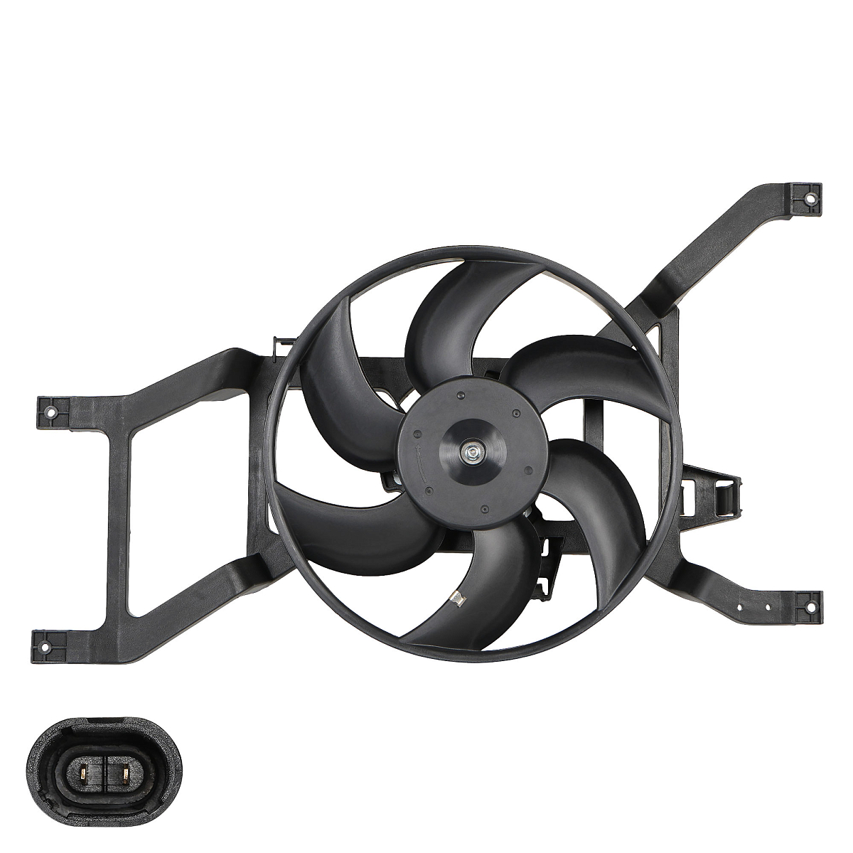 Электровентилятор охлаждения для автомобилей Logan (08-)/Largus (12-) (с кожухом)