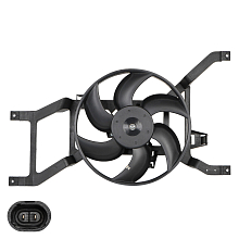 Электровентилятор охлаждения для автомобилей Logan (08-)/Largus (12-) (с кожухом)