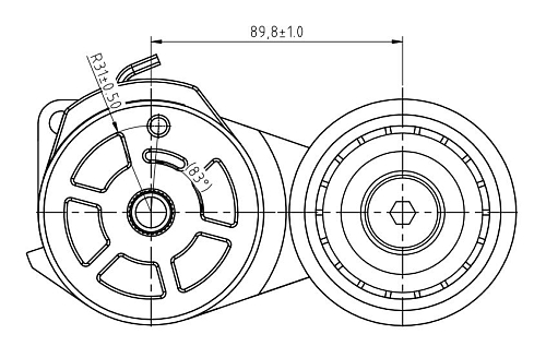 Ролик приводного ремня для автомобилей Scania 5 (R,T-series) (04-) [DC16] (с натяжным механизмом) вентилятора