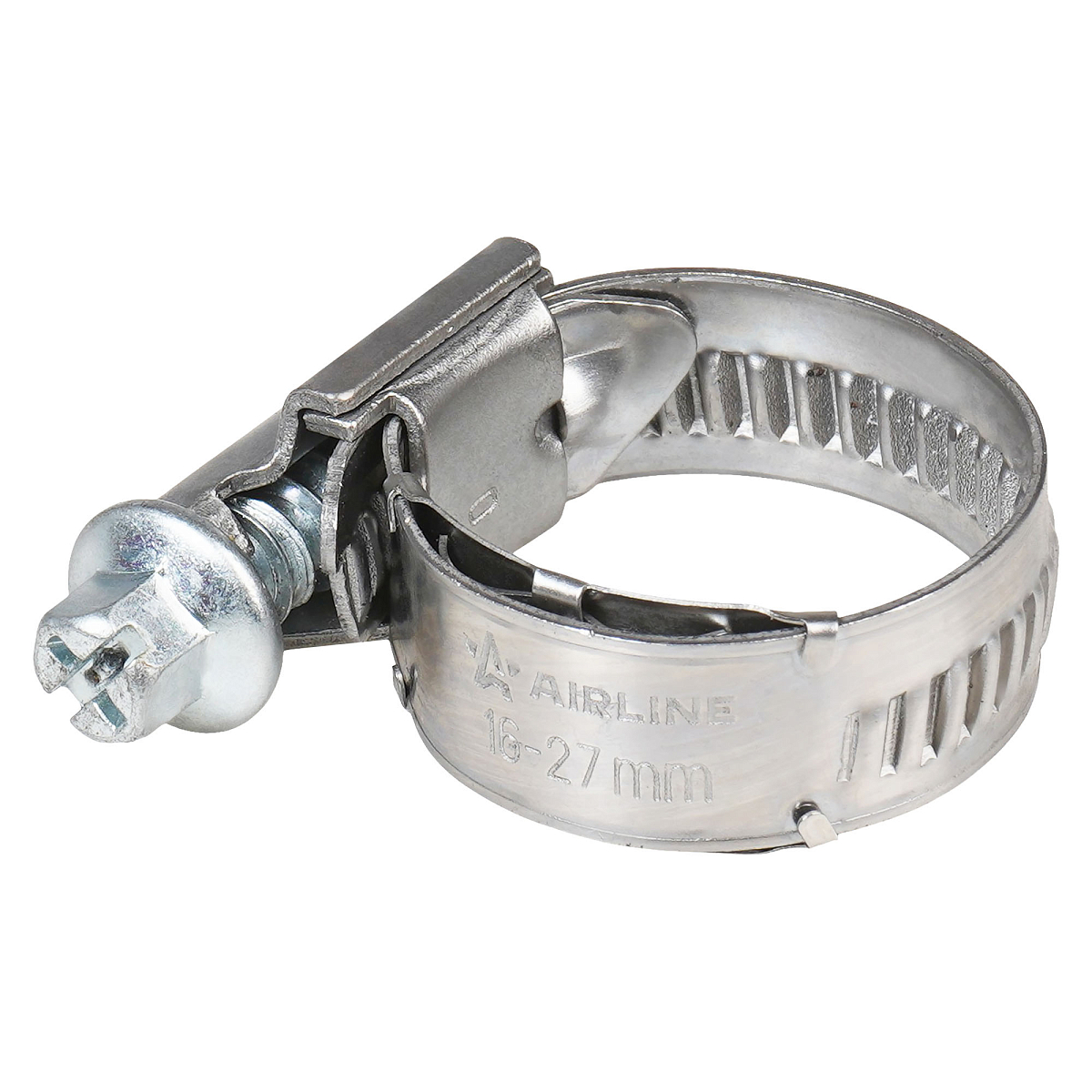 Хомут червячный 16-27/12мм с пружинной вставкой, W2 (нерж.)