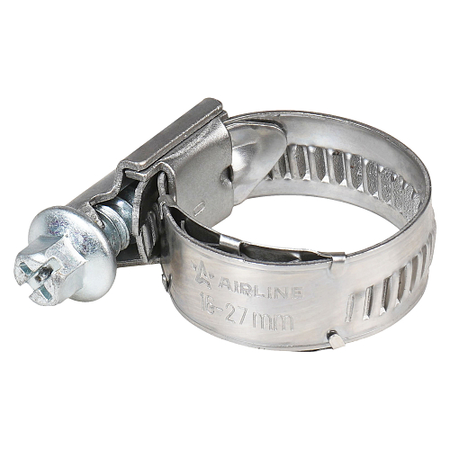 Хомут червячный 16-27/12мм с пружинной вставкой, W2 (нерж.)