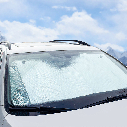 Шторка солнцезащитная 80*145 см на лобовое стекло, 140г/м2, серая