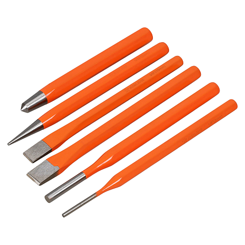 Набор ударного инструмента 6 пр.(зубило, кернер, выколотка) холдер