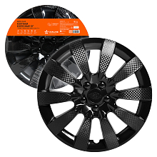 Колпаки колесные 13" "Торнадо", черный глянец, карбон, компл. 2 шт.