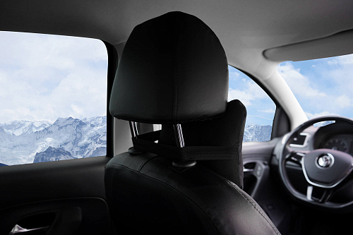 Подушка-косточка на подгол."Алькантара", ткань, 1 шт., черная