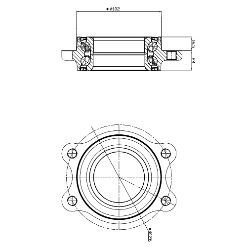 Ступица передняя с подшипником для автомобиля Audi A4 (07-)