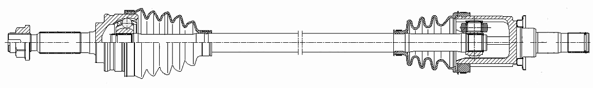 Привод задний левый для автомобилей Mitsubishi Outlander III (12-)/XL (06-) 4WD
