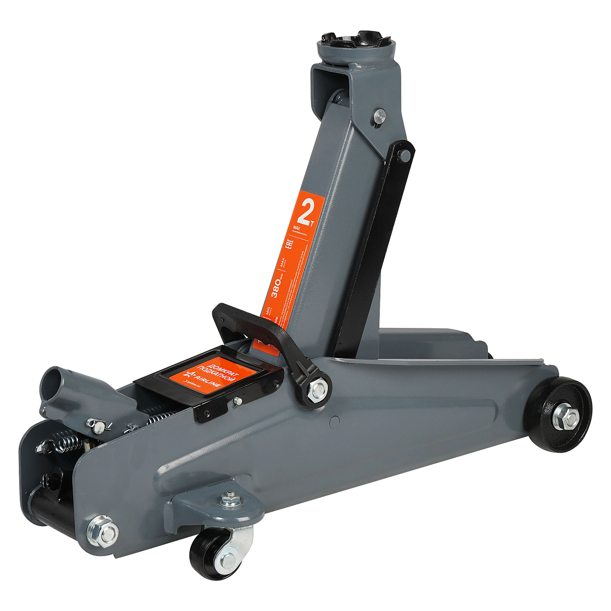 Домкрат подкатной 2т 135-380мм, кейс МП-серия